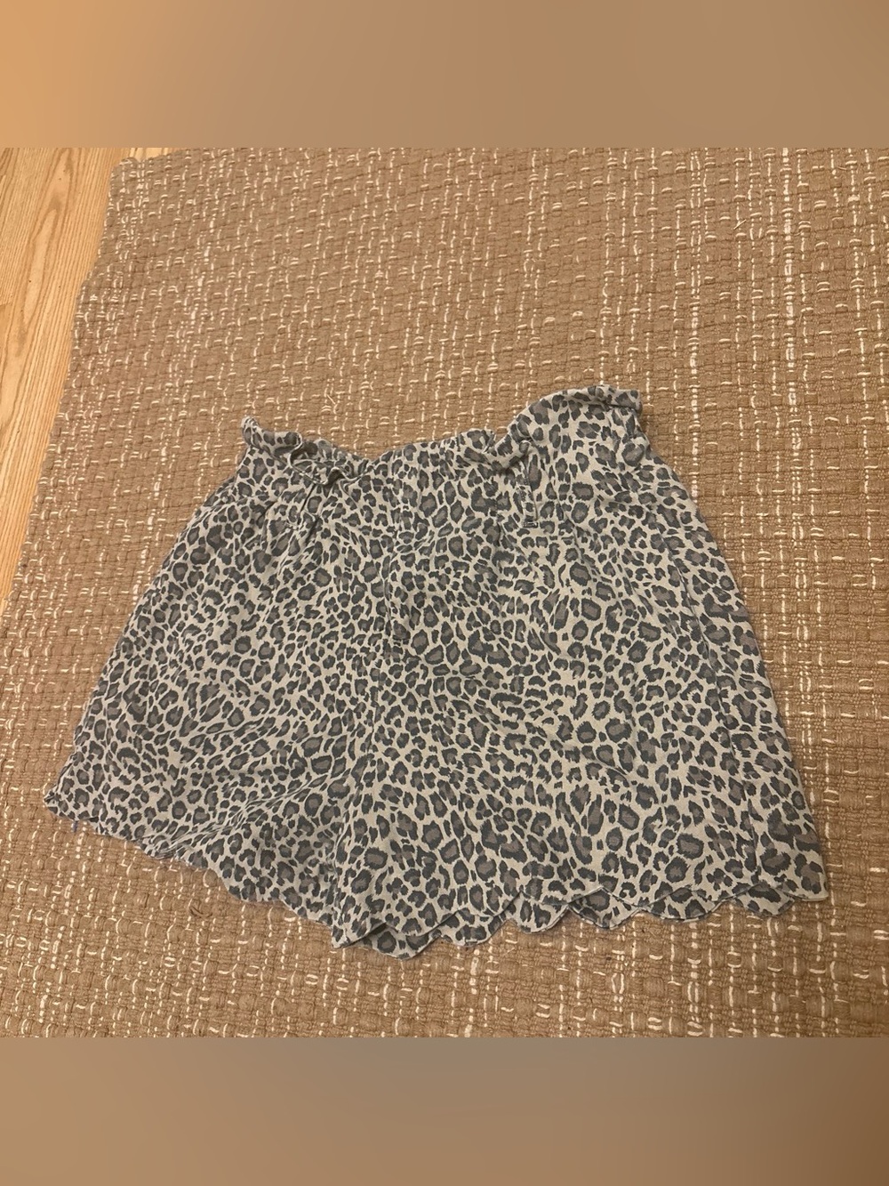 Leopard Print Circle Skirt in Gray and White